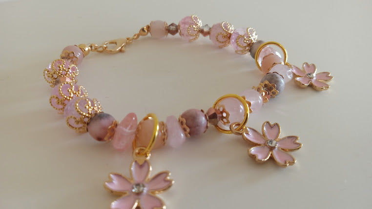 Cherry Blossom Charm Bracelets