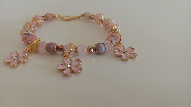 Cherry Blossom Charm Bracelets