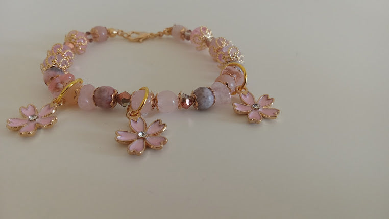 Cherry Blossom Charm Bracelets