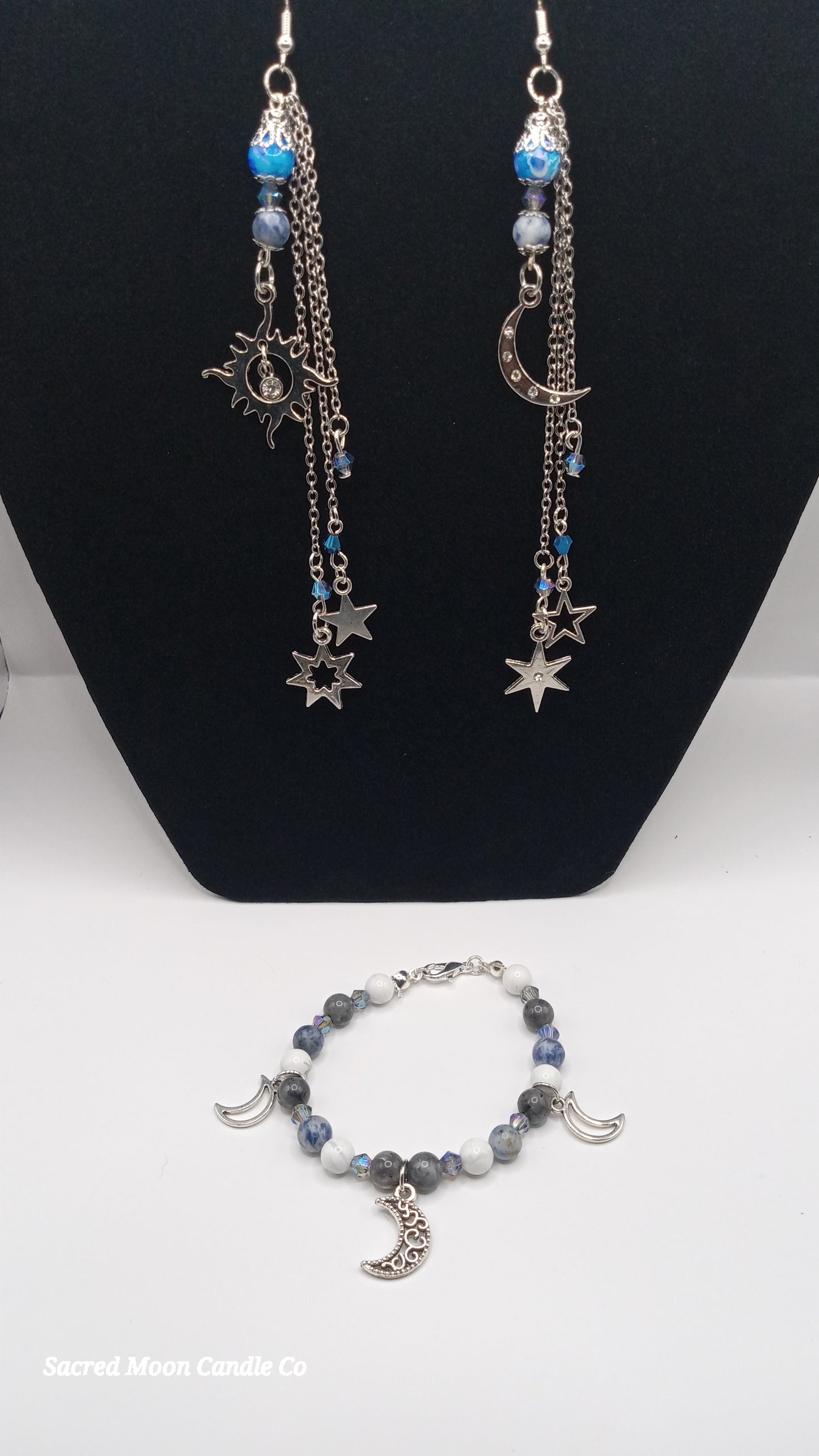Celestial Goddess Earrings and Bracelet Set