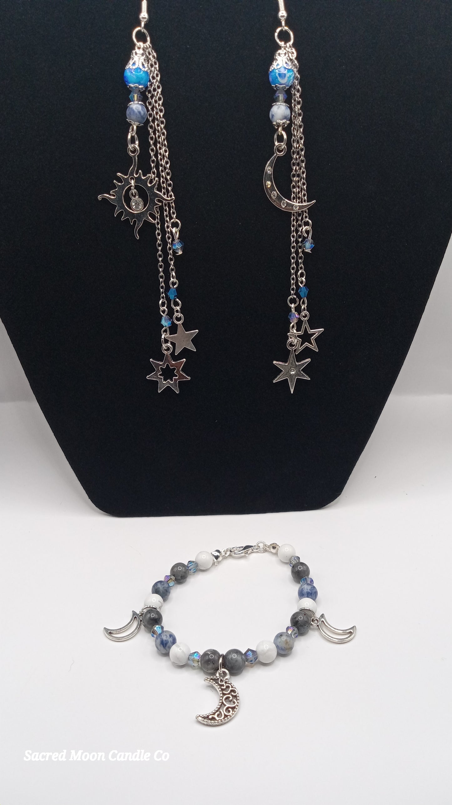 Celestial Goddess Earrings and Bracelet Set
