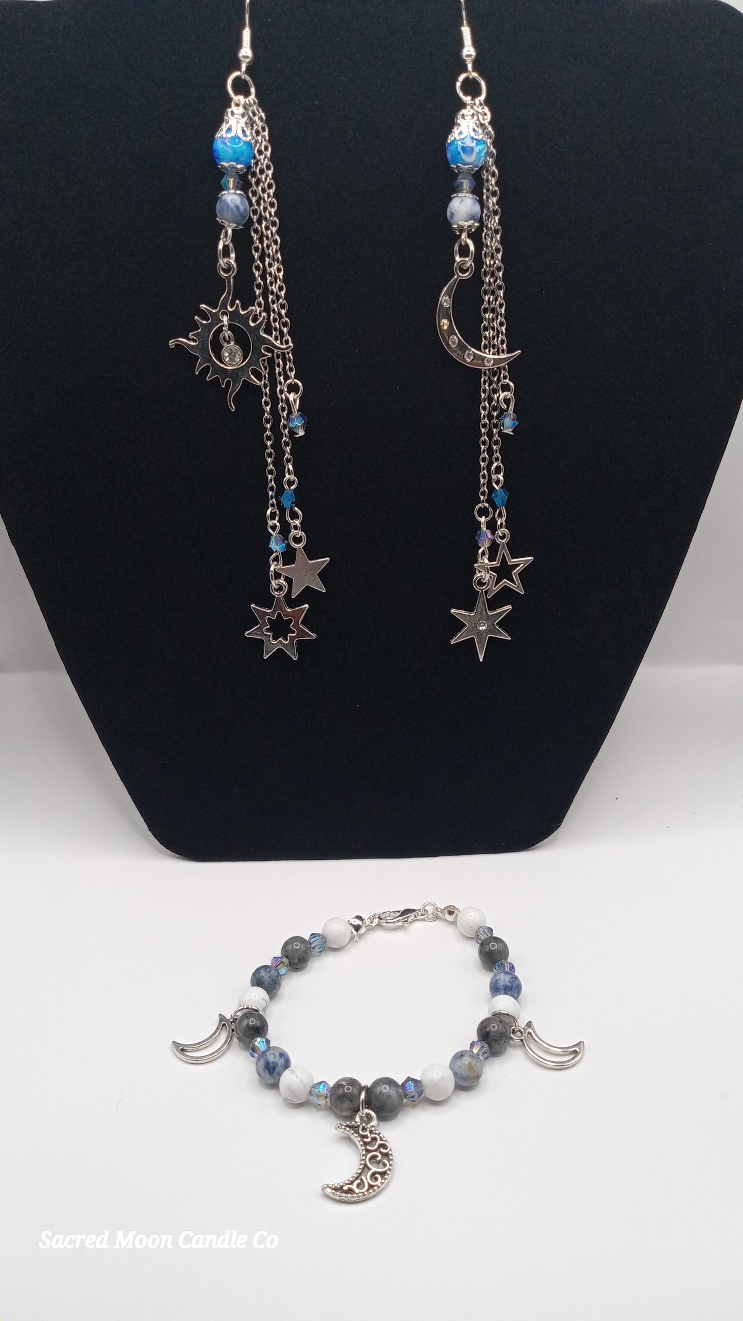 Celestial Goddess Earrings and Bracelet Set