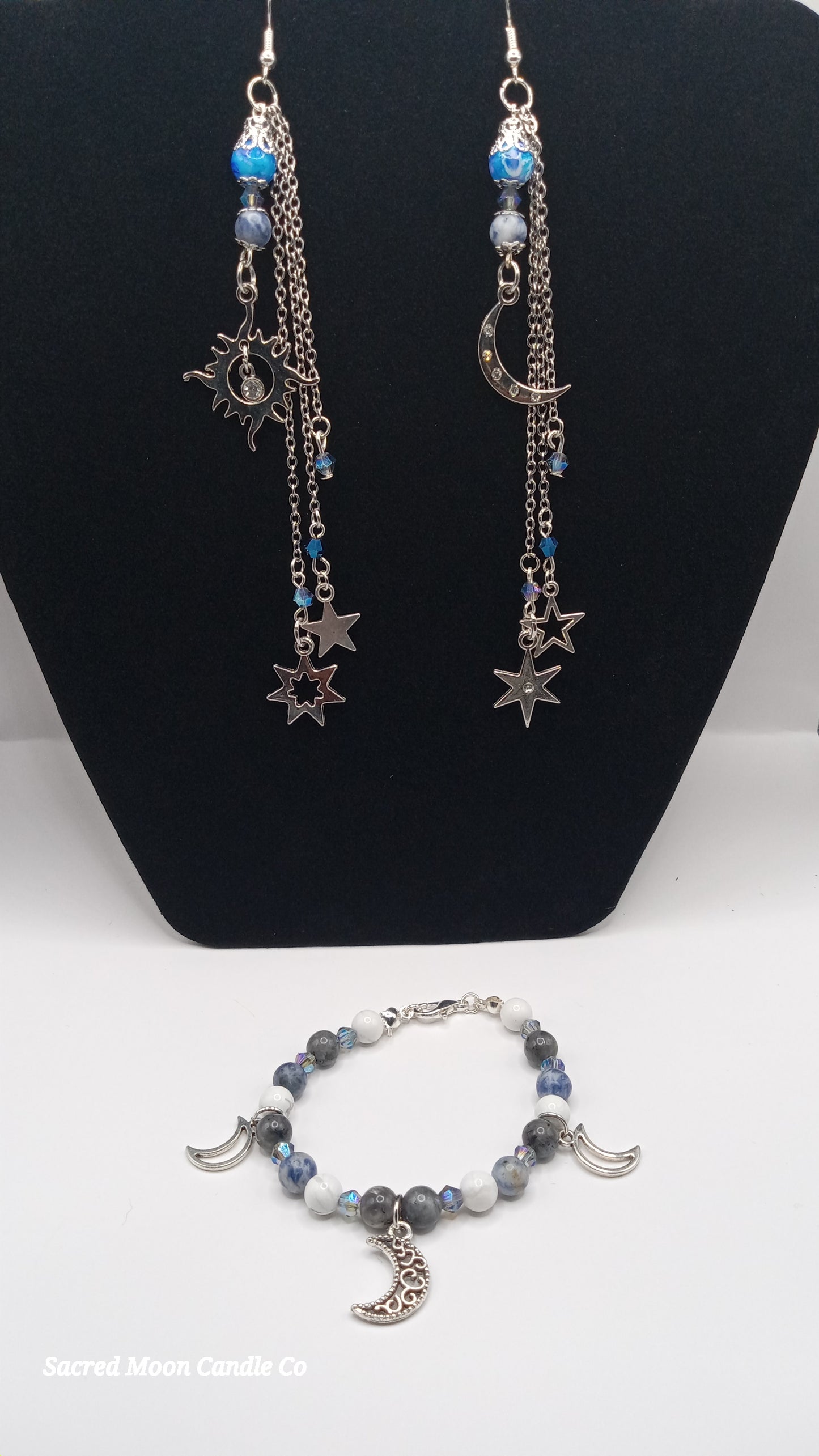 Celestial Goddess Earrings and Bracelet Set