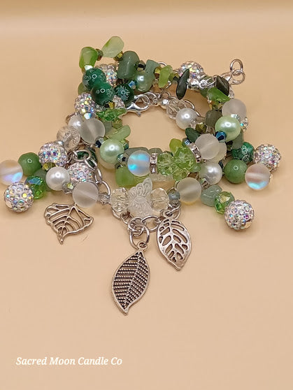Green Fae of the Forest Bracelet Stack