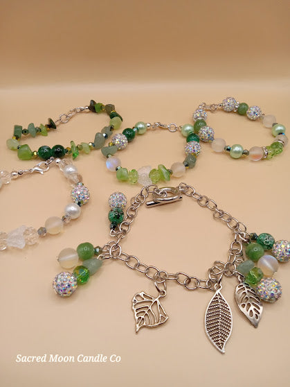 Green Fae of the Forest Bracelet Stack