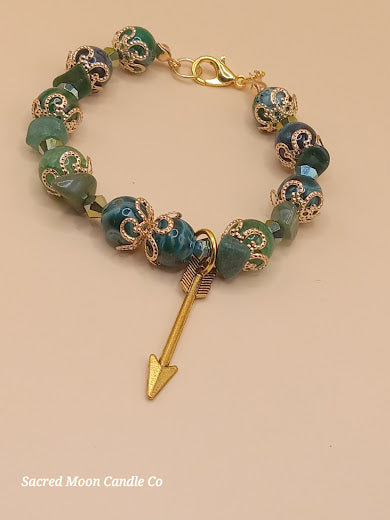 The Huntress Artemis Arrow Beaded Charm Bracelet