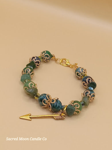 The Huntress Artemis Arrow Beaded Charm Bracelet