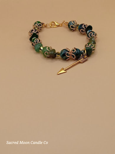 The Huntress Artemis Arrow Beaded Charm Bracelet