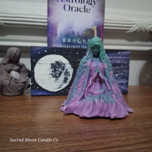 Purple and Green Two Toned Mother Earth Scented Goddess Candle