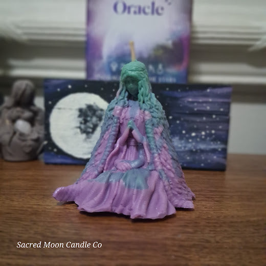 Purple and Green Two Toned Mother Earth Scented Goddess Candle