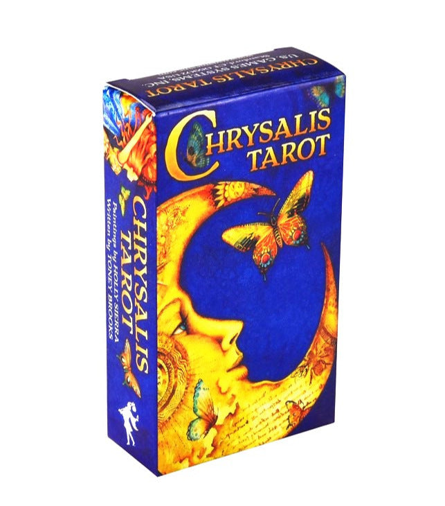 Chrysalis Tarot deck box by Sacred Moon Candle Co featuring tarot and oracle decks for divination