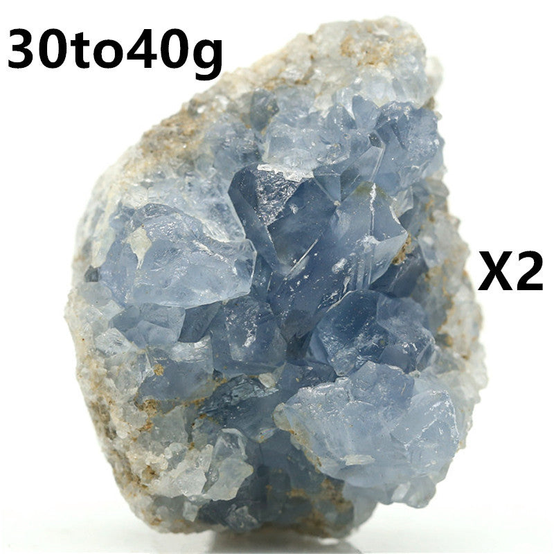 Sacred Moon Candle Co celestite kyanite crystal stone light blue cluster geode 30 to 40g healing display