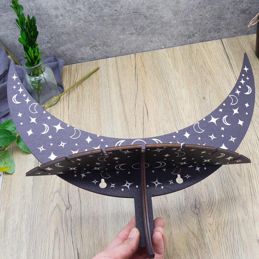 Triple Moon Wall Decor Room Candle Holder Boho Style Jewelry Shelving