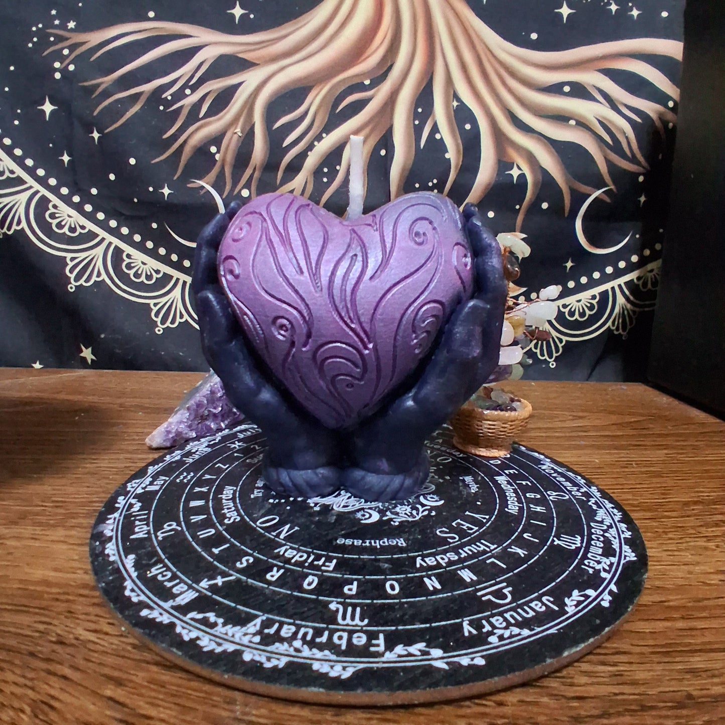 Morrigan's Fated Heart Ritual Pillar Candle