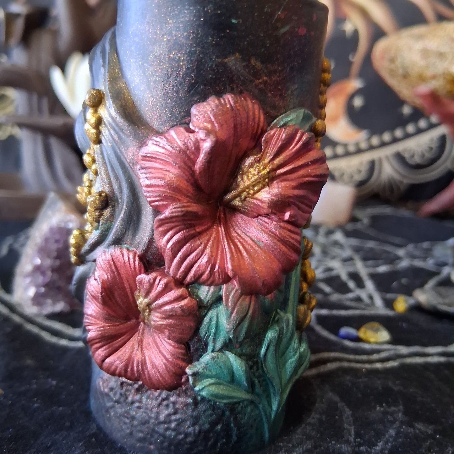 Lakshmi Hibiscus Goddess Ritual Pillar Candle