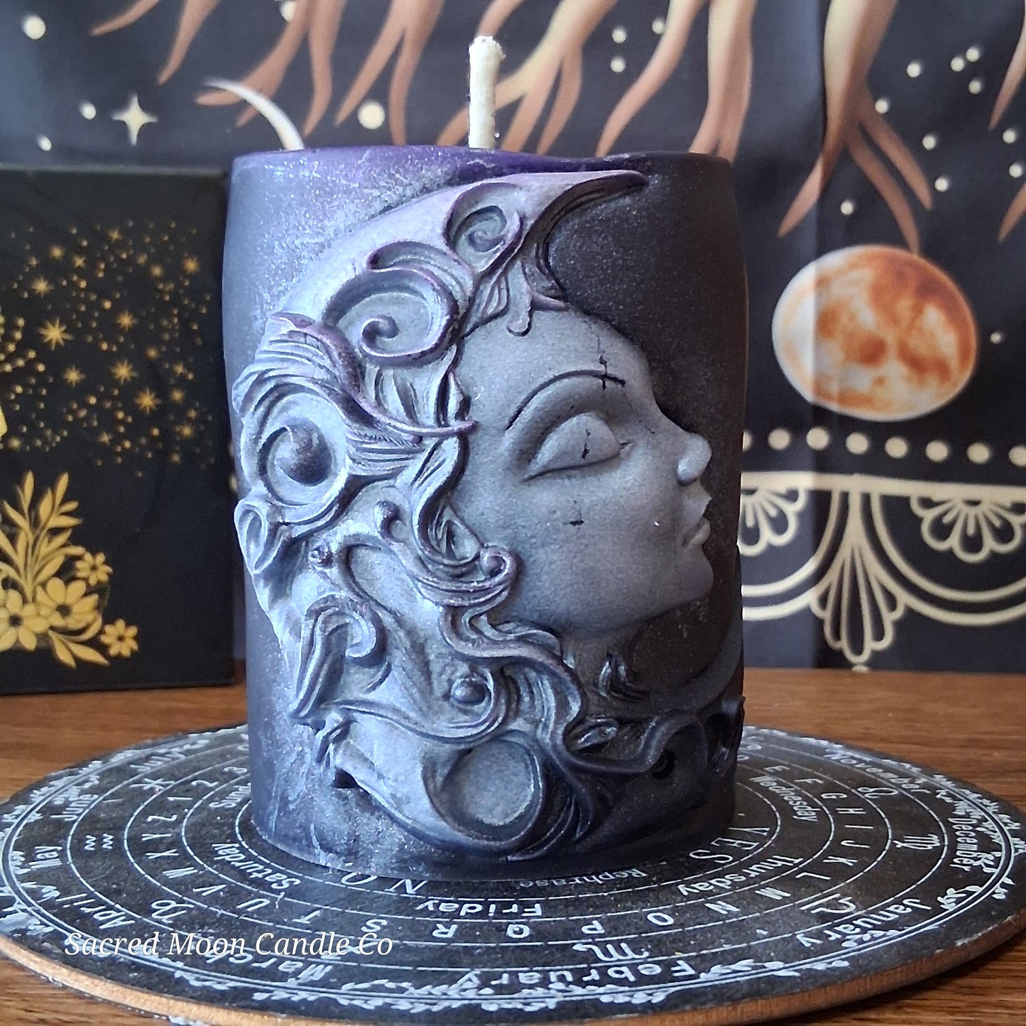 Hekate's Veil Moon Goddess Ritual Pillar Candle