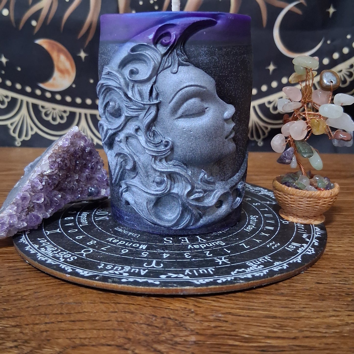 Hekate's Veil Moon Goddess Ritual Pillar Candle