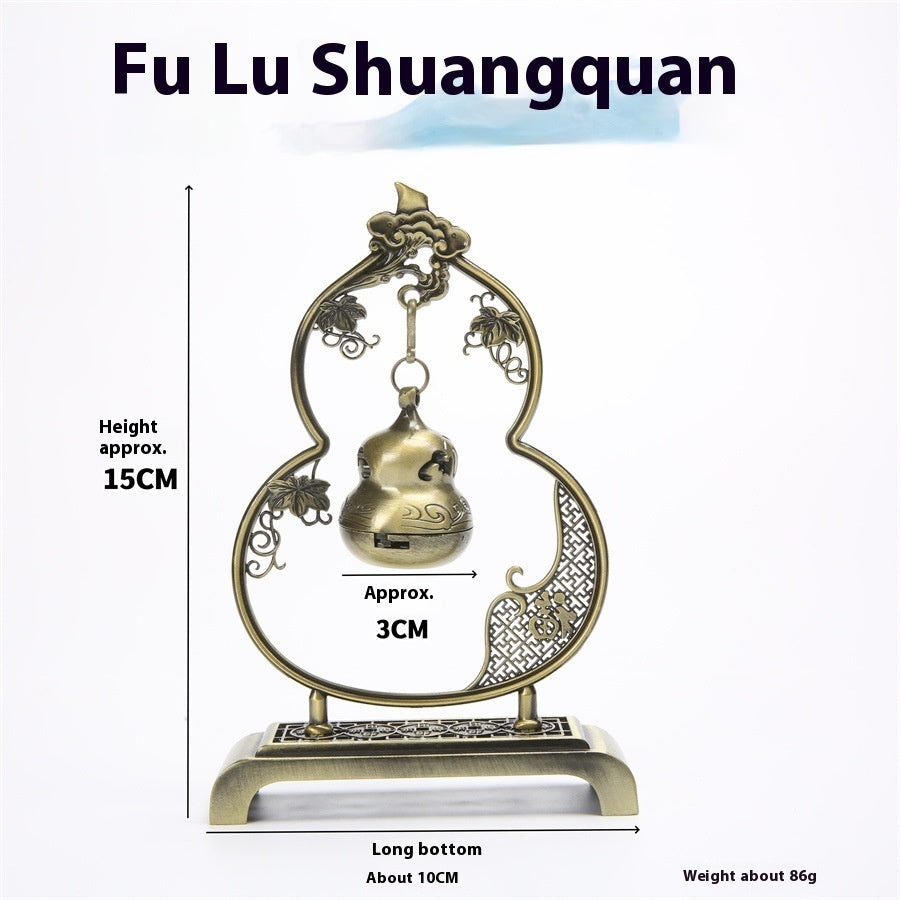 Sacred Moon Candle Co Fu Lu Shuangquan tranquility and prosperity incense burner metal altar tool with hanging bell design