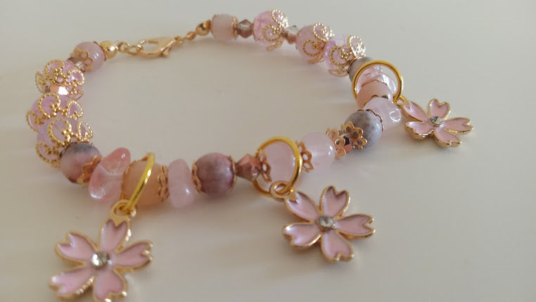 Cherry Blossom Charm Bracelets