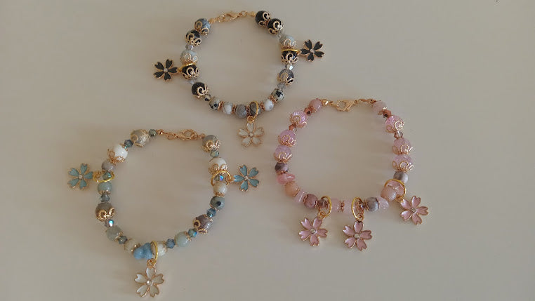 Cherry Blossom Charm Bracelets