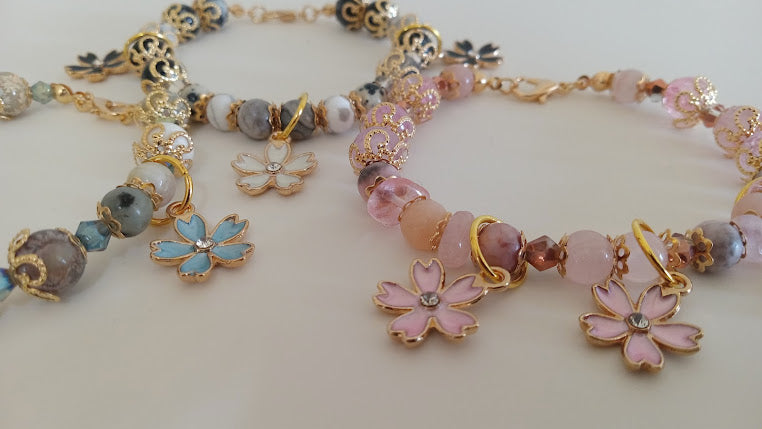 Cherry Blossom Charm Bracelets
