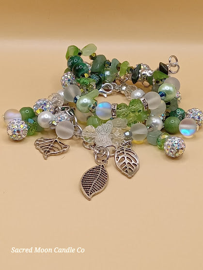 Green Fae of the Forest Bracelet Stack