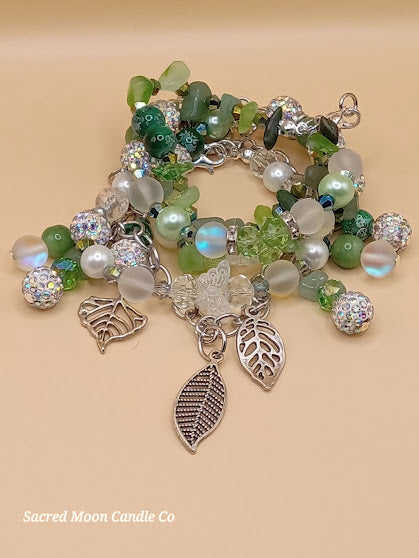 Green Fae of the Forest Bracelet Stack