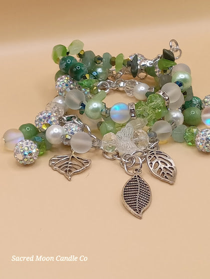 Green Fae of the Forest Bracelet Stack