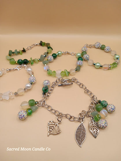 Green Fae of the Forest Bracelet Stack