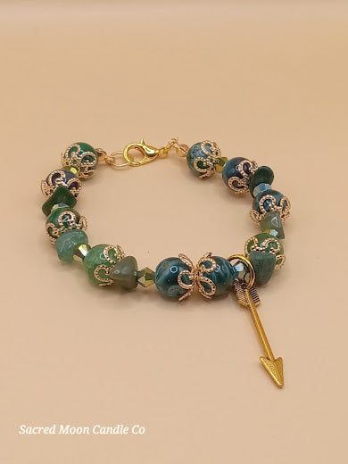 The Huntress Artemis Arrow Beaded Charm Bracelet
