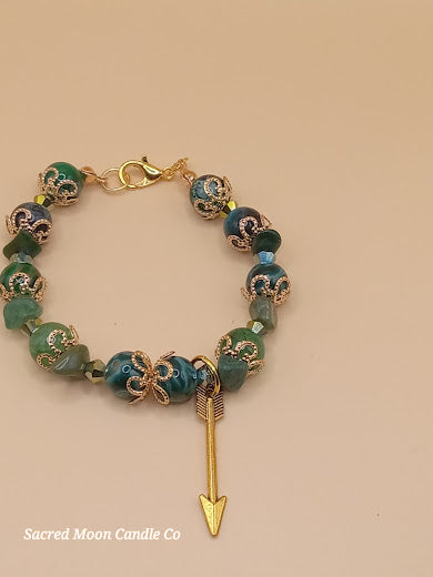 The Huntress Artemis Arrow Beaded Charm Bracelet