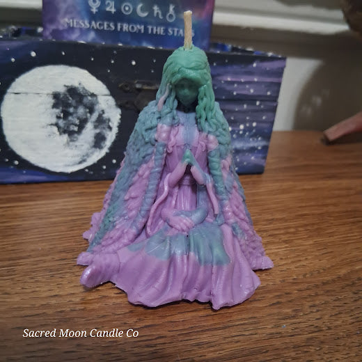 Purple and Green Two Toned Mother Earth Scented Goddess Candle