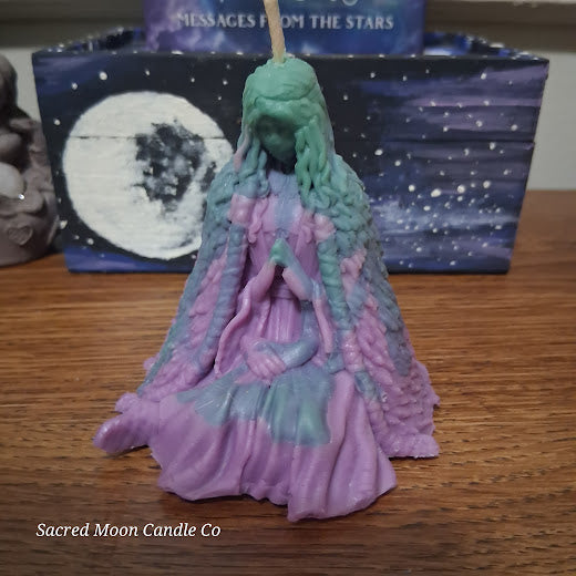 Purple and Green Two Toned Mother Earth Scented Goddess Candle