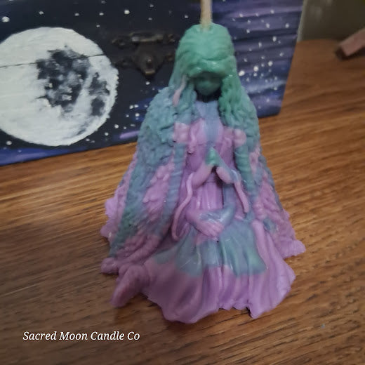 Purple and Green Two Toned Mother Earth Scented Goddess Candle
