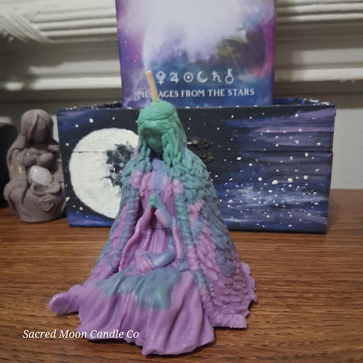 Purple and Green Two Toned Mother Earth Scented Goddess Candle