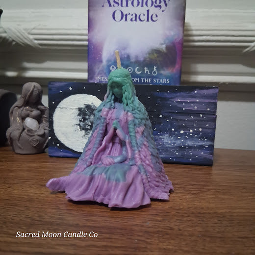 Purple and Green Two Toned Mother Earth Scented Goddess Candle