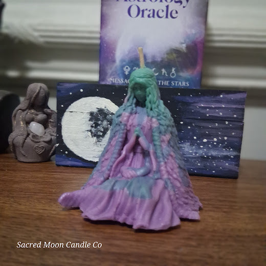 Purple and Green Two Toned Mother Earth Scented Goddess Candle