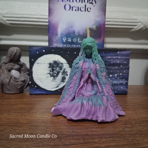 Purple and Green Two Toned Mother Earth Scented Goddess Candle