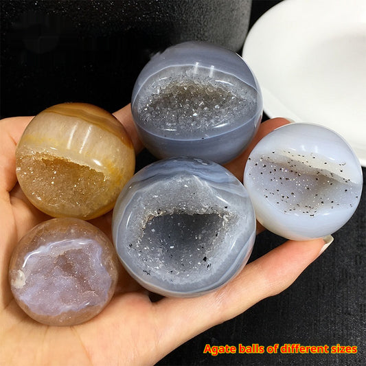 Sacred Moon Candle Co bracelet stacks with agate crystal ball for altar in various colors and sizes