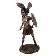 Sacred Moon Candle Co antique bronze finish Athena goddess statue altar tool with helmet shield and spear