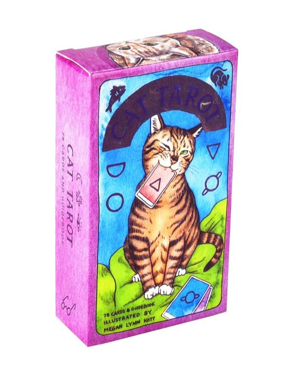Sacred Moon Candle Co Cat Tarot box featuring cat illustration for tarot and oracle decks for divination