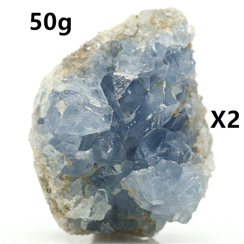 Sacred Moon Candle Co celestite kyanite crystal stone light blue 50g raw cluster set of 2 for healing