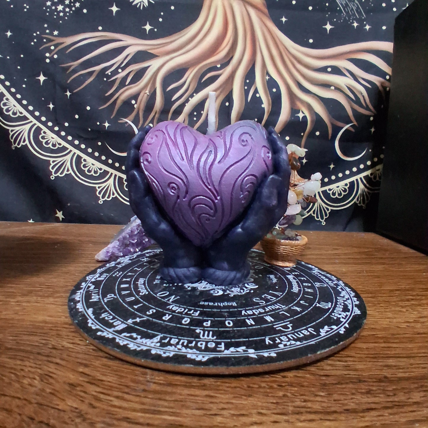 Morrigan's Fated Heart Ritual Pillar Candle