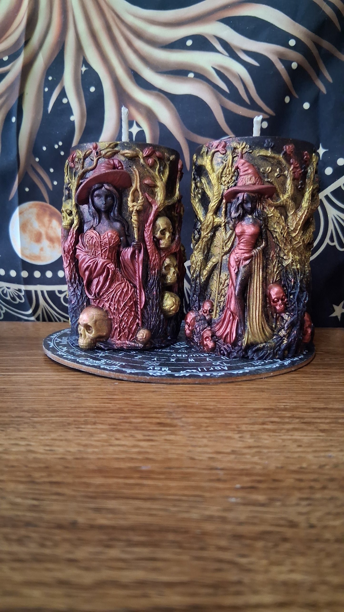 Lilith's Forbidden Fruit Witch Pillar Candles