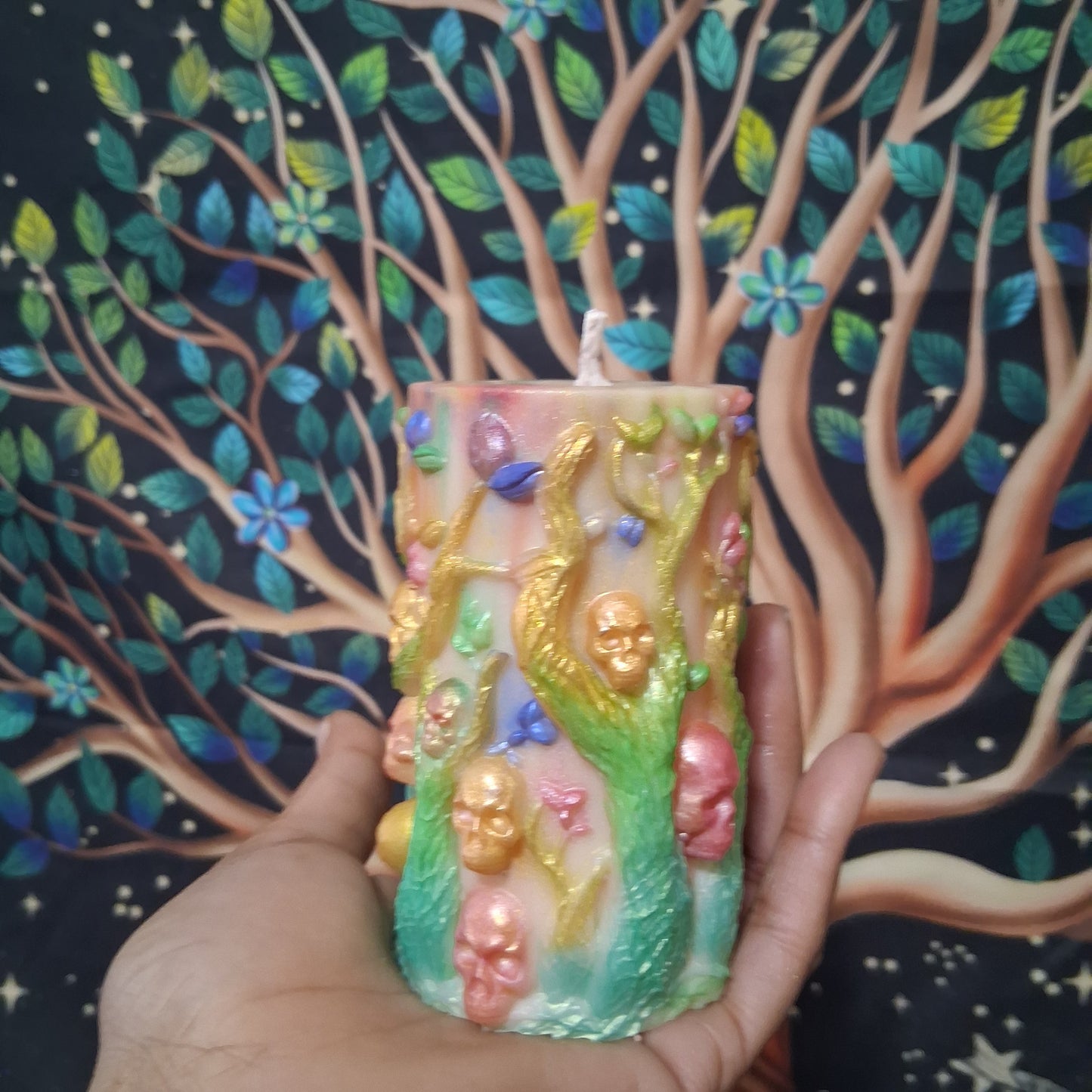 Brigid Blessings Ostara Spring Equinox Pillar Candle in Waking Witch Scent