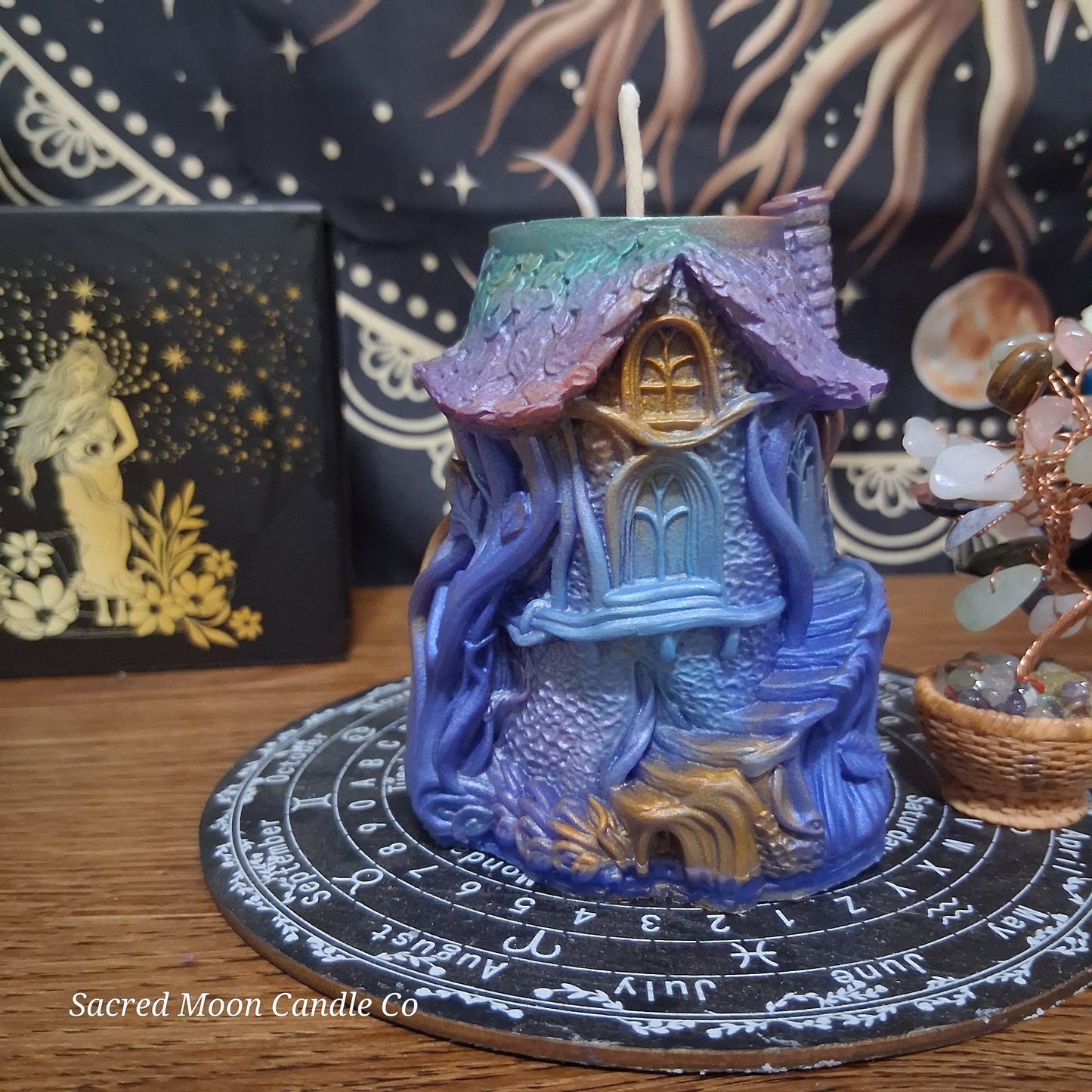 Moonlit Grove Treehouse Candle Emerald Blossom Scented Soy Candle