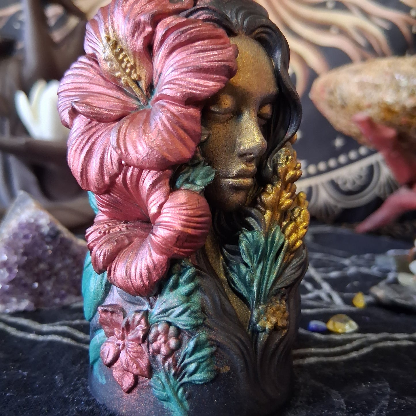 Lakshmi Hibiscus Goddess Ritual Pillar Candle