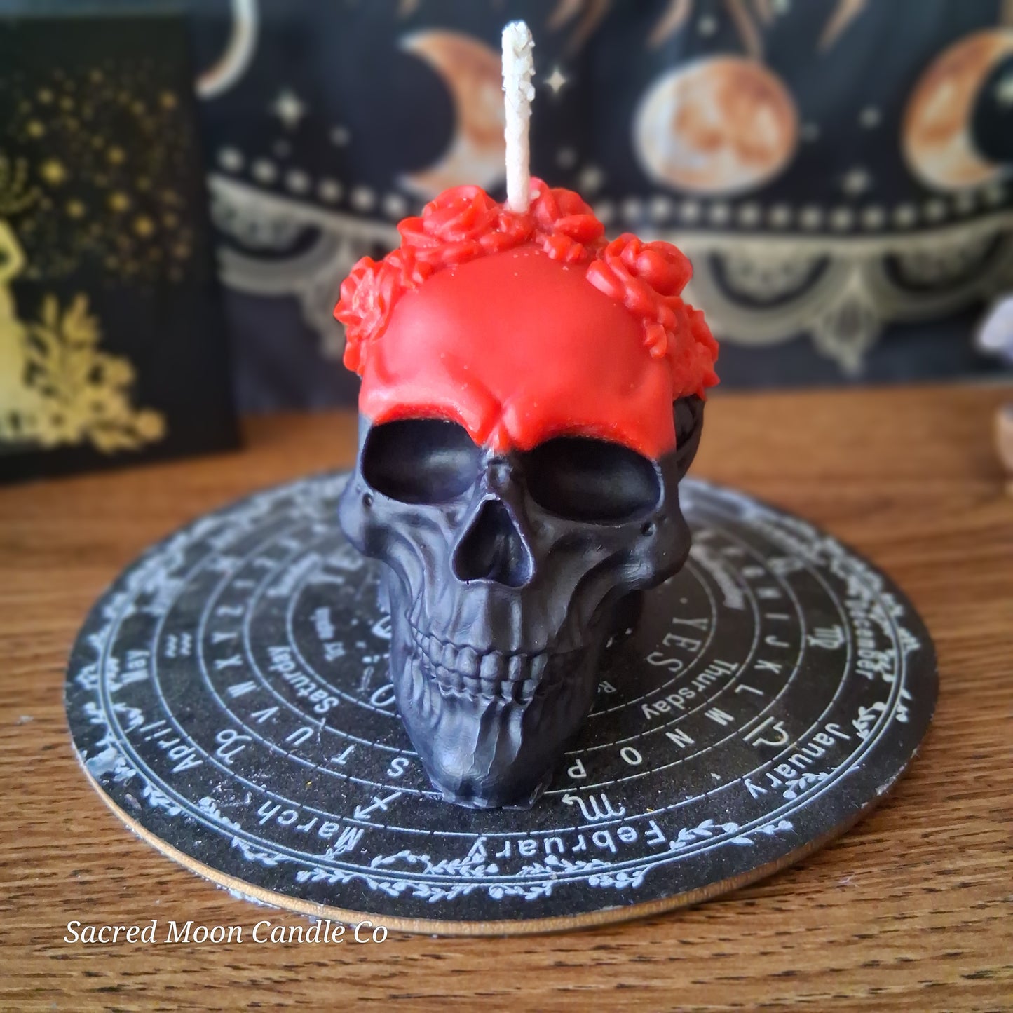 Lilith's Flame Devotional Rose Skull Candle