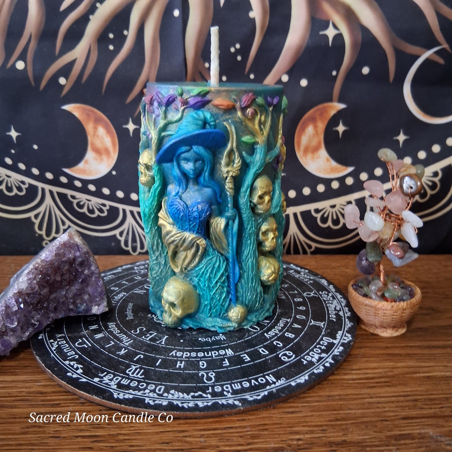 Amphitrite Goddess Witch Pillar Ritual Candle