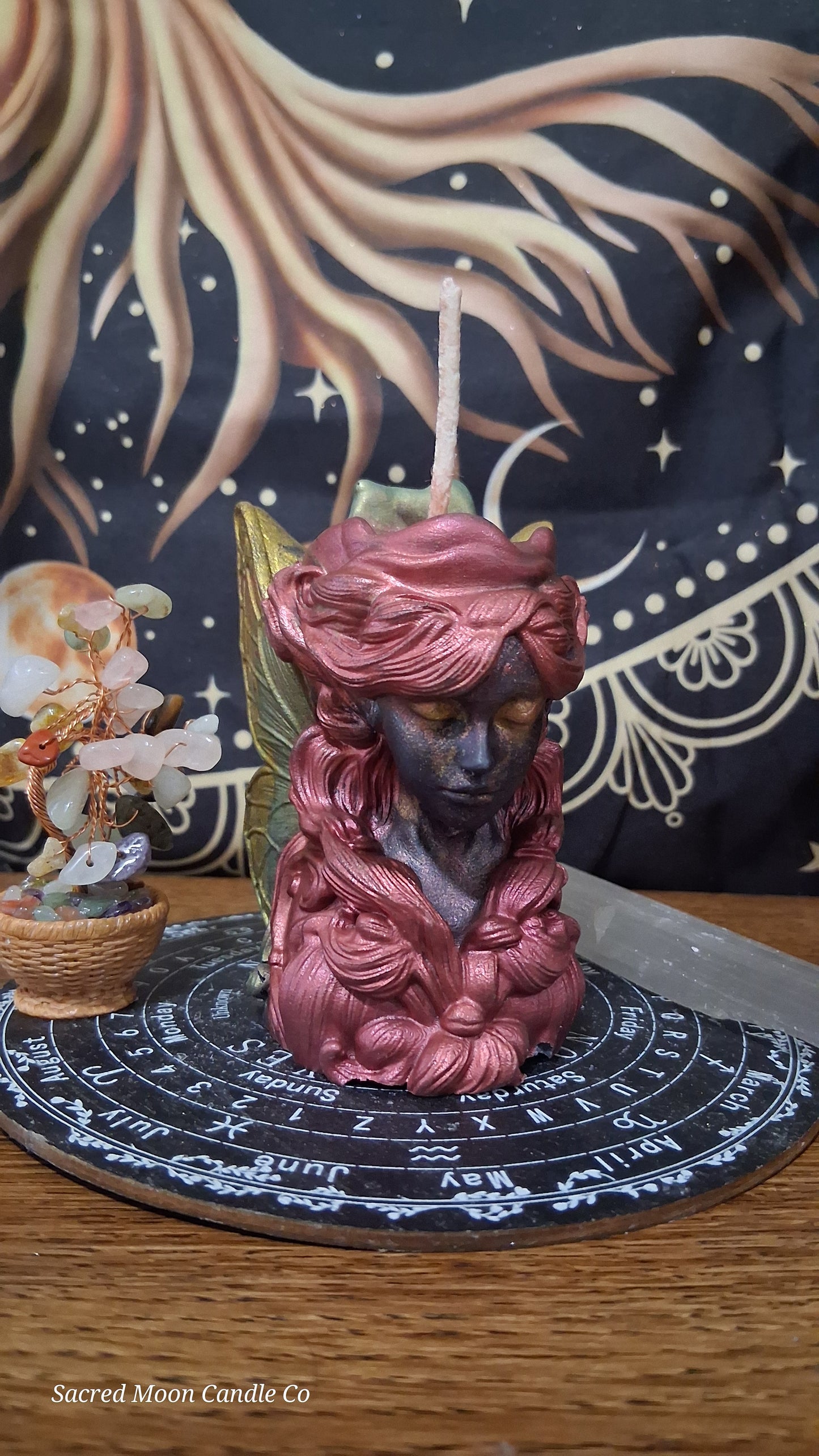 Scarlet Embers Fairy Pillar Candle